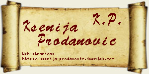 Ksenija Prodanović vizit kartica